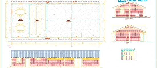 File thiết kế Bản vẽ nhà kho đầy đủ chi tiết